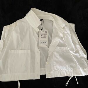 Zara White Minimalist Crop Top